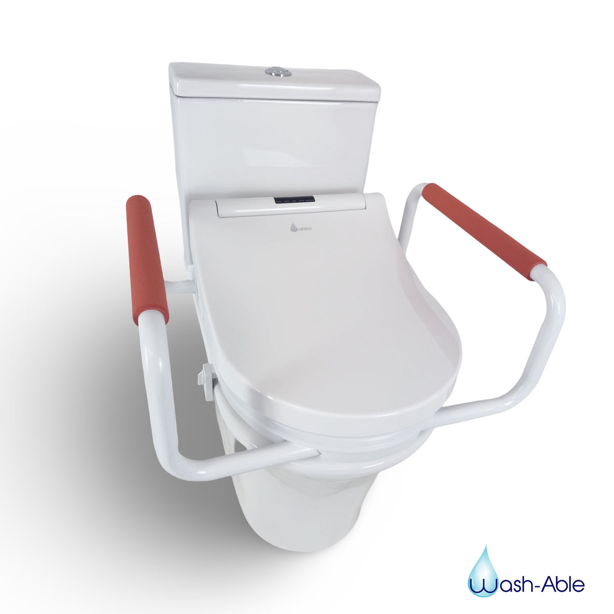 50mm Toilet Seat Riser with Support Rails & Washloo Smart Toilet Combination