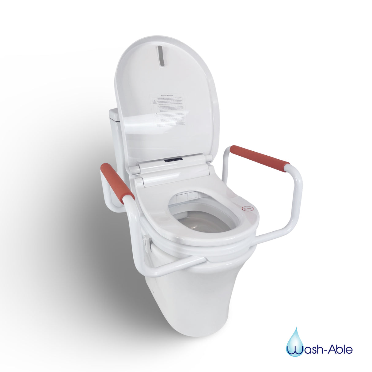 50mm Toilet Seat Riser with Support Rails & Washloo Smart Toilet Combination