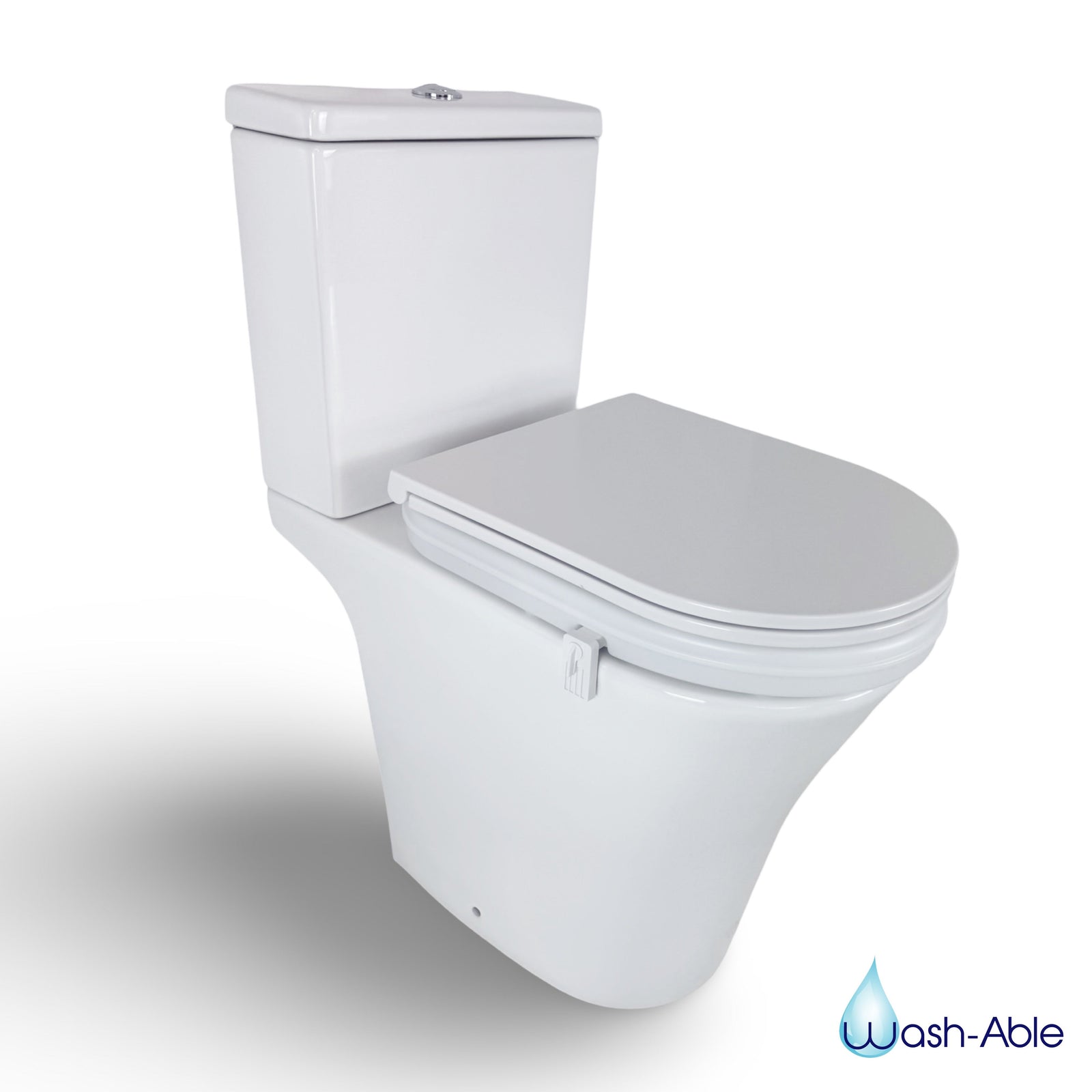 Comparison of a toilet seat riser, a lifting toilet seat and a rise and fall wall-hung 