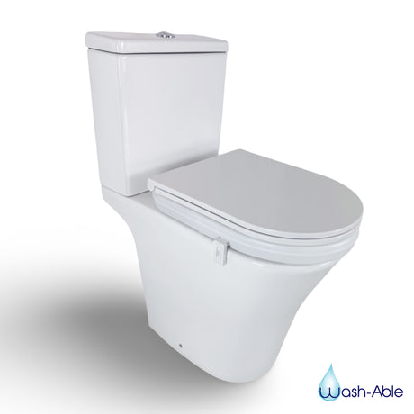 Comparison of a toilet seat riser, a lifting toilet seat and a rise and fall wall-hung 