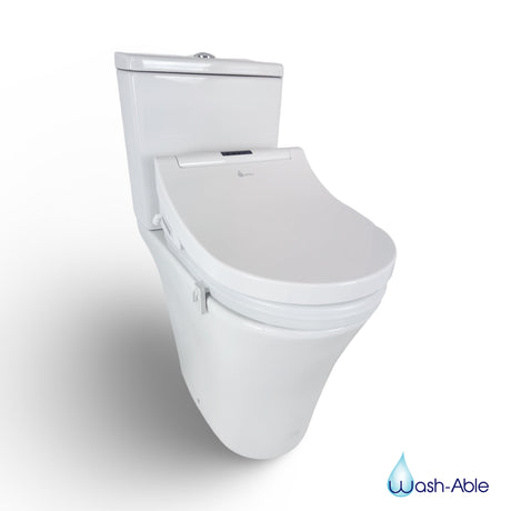 A sleek Wash-Able Smart Seat Riser on a standard toilet