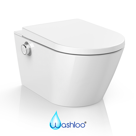 A heavy-duty Washloo Odyssey smart toilet with an impact-resistant ceramic base and a reinforced soft-close lid assembly.